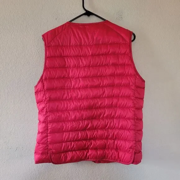 Uniqlo Vest Women Medium Red Down Puffer Coat Quilted Lightweight Insulated - Picture 6 of 6